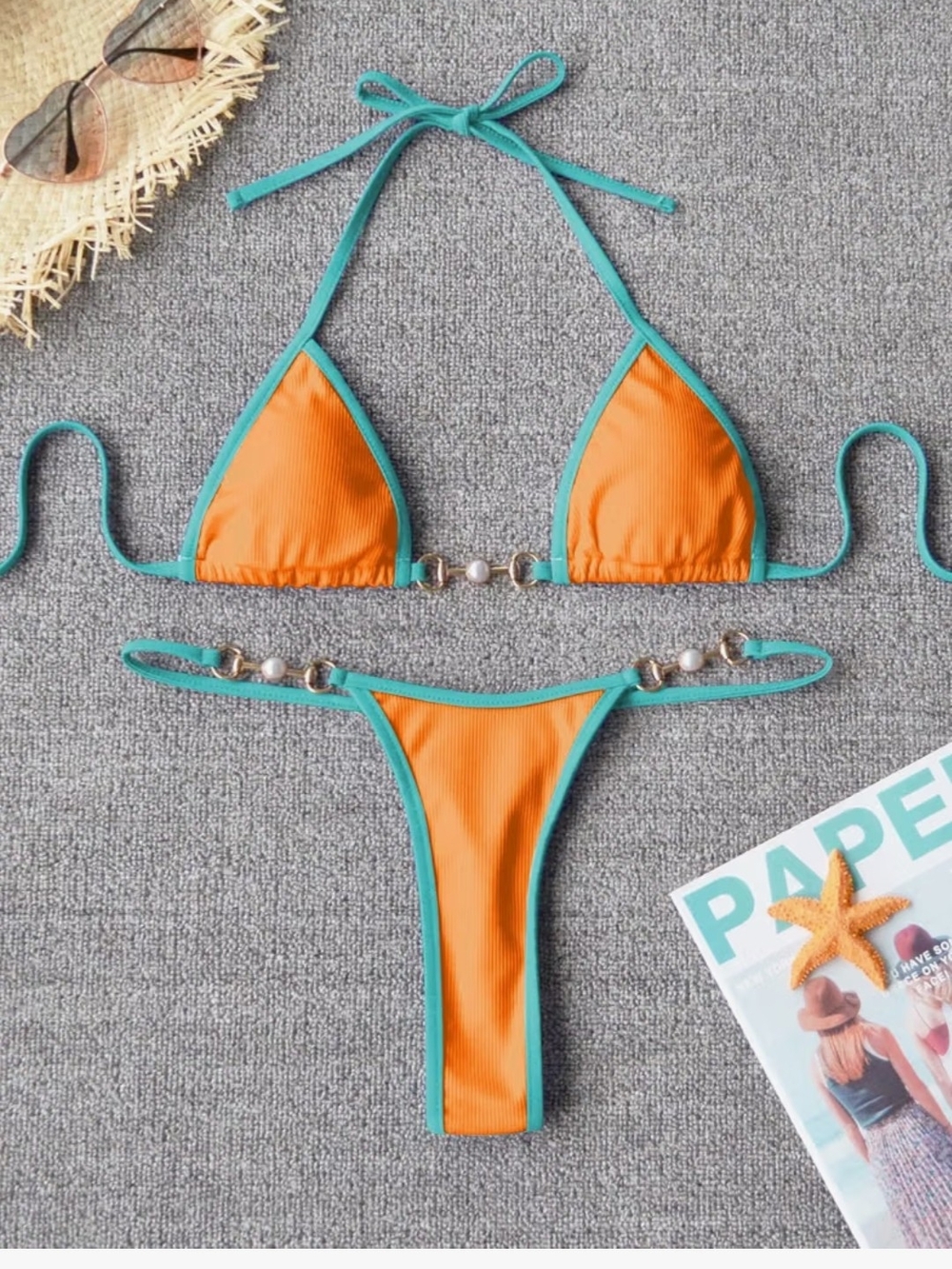 Women's Triangle Thong Bikini Set